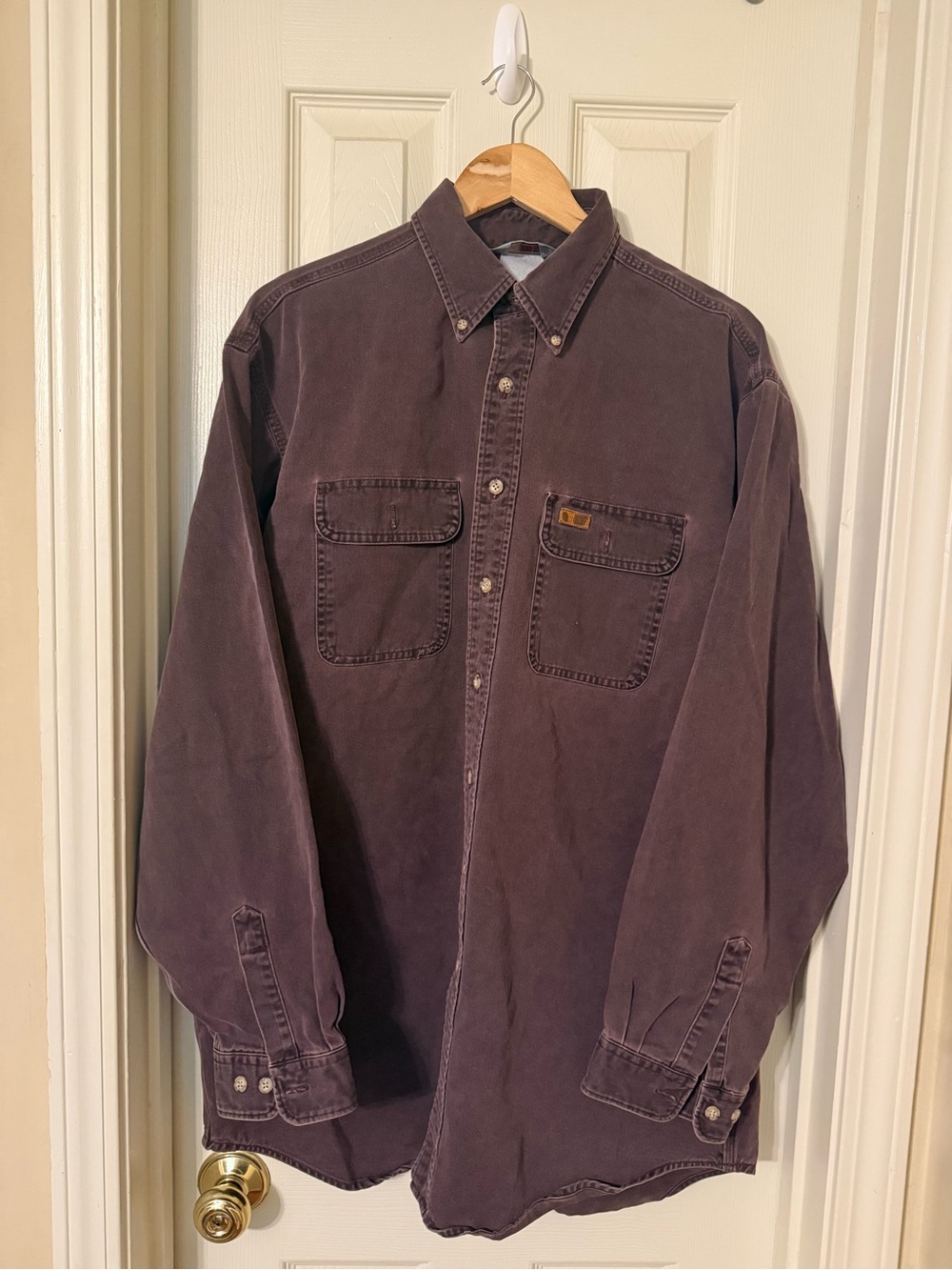 Carhartt Men’s Button-Down Shirt - Dark Maroon